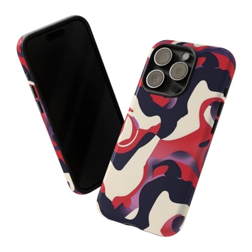 Coque iPhone 15 Pro rigide motif abstrait rouge pour éviter les rayures