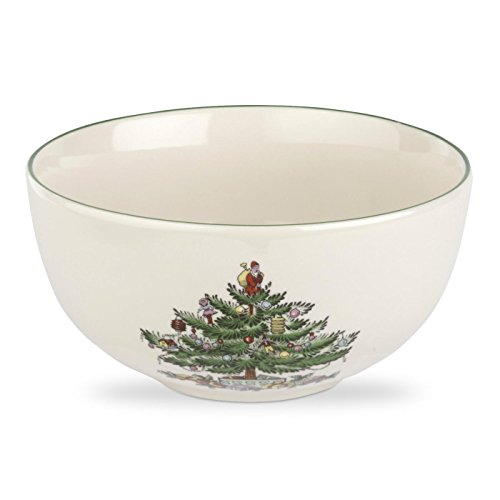 Spode Christmas Tree Collection Individual Fruit Salad Bowl 5.5-inch, Dishwasher, Microwave, Warm Oven, and Freezer Safe, For Cereal, Breakfast, Dessert