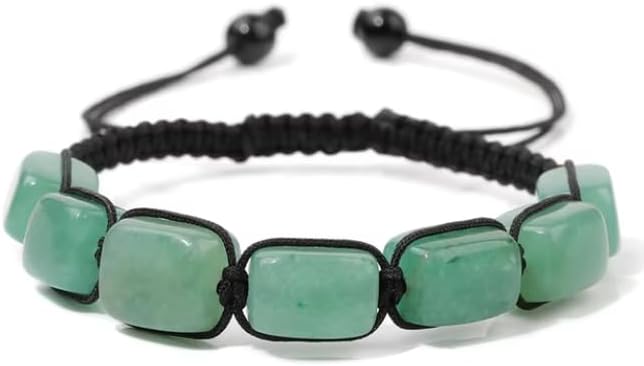 1Pcs Square Green Braided Bracelet Adjustable Wrap Rope Bracelets for Women Men Bangles