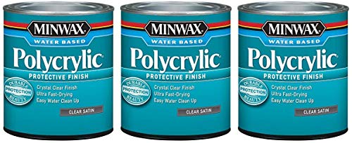 Minwax 233334444 Minwaxc Polycrylic Water Based Protective Finishes, 1/2 Pint, Satin 3 Pack