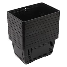 12PCS Shopping Baskets with Handles, Black 21L Durable Plastic Shopping Basket, Portable Shopping Basket, Black Shopping Basket Set for Stores Shopping