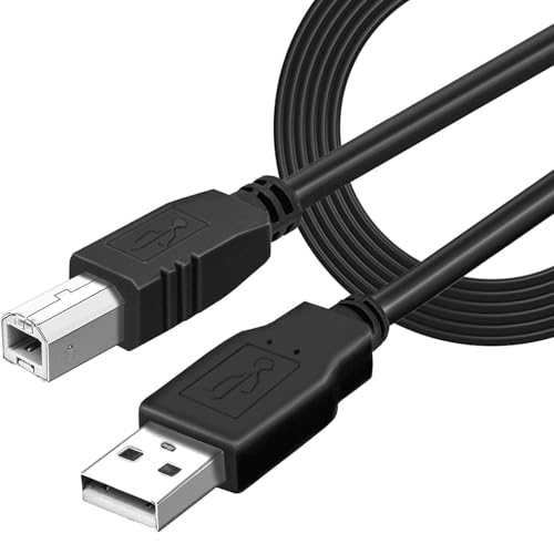 Criprix Cable USB de impresora de 1.30 m, USB 2.0 A a B, compatible con impresoras y escáneres dispositivos USB A/B, color negro