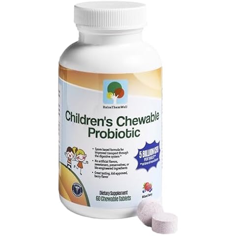 Raise Them Well Childrens Probiotic | Gut Health | Chewable Tablets | Mixed Berry | 60 Servings Cover