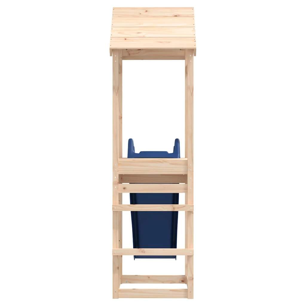 vidaXL Parco per bambini da esterno in legno massello di pino, set di altalene da giardino, casa giochi con scivolo, parco bambini in legno