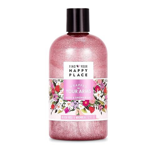 Find Your Happy Place Wrapped In Your Arms Bath And Shower Gel, Blush Rose and Magnolia, 12 fl oz