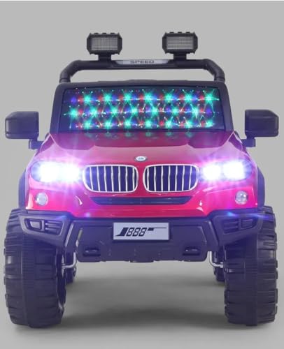 Image of SKYA STAR 888 Jeep 12 Vlot Battery Operated Rechargeable Ride on Jeep for Kids with Remote Control, 2 to 7 Years, Red