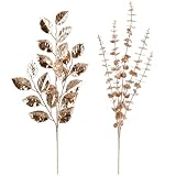ReWu Deko Zweige Gold 78 cm [2er Set] für Vase und Gesteck