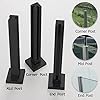 Amazon.com: Black Square Glass Railing Base for Stairs/ Deck Indoor ...