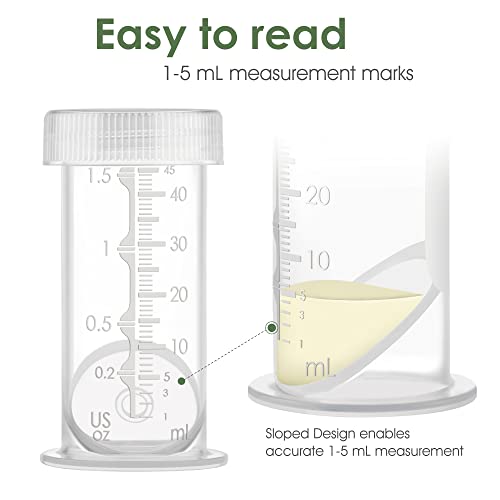 Image of Maymom 1.5 Oz Container Designed for Colostrum & Milk Storage; Leak Proof Lids, Breastmilk Freezer or Refrigerator Storage, Made Without BPA; 4pc /pk