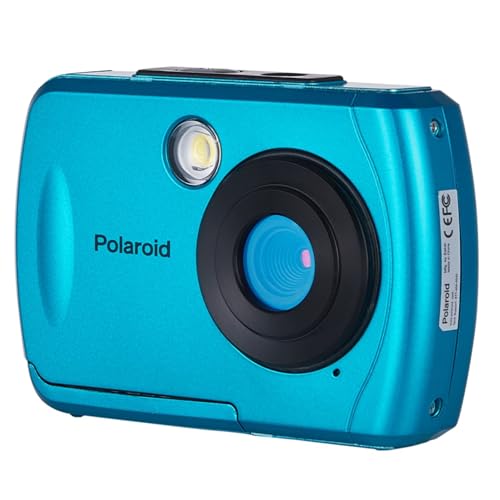 Image of Polaroid IS048 Waterproof Instant Sharing 16 MP Digital Portable Handheld Action Camera, Teal