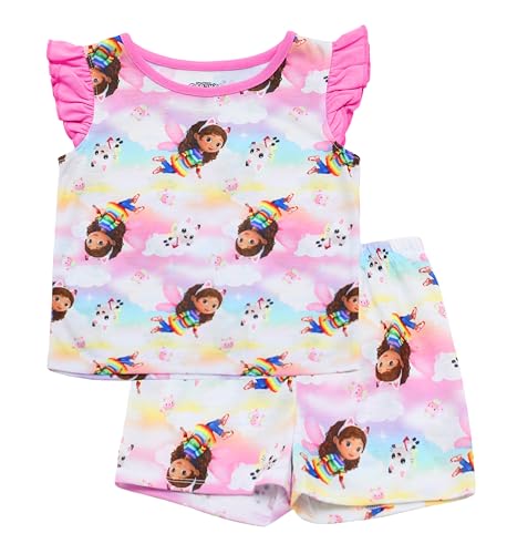 Gabby's Dollhouse Jersey Knit 3 Piece Pj Set Sleepwear Pajamas for Toddler Girls - Gown, Shirt, Shorts (2T-5T)4