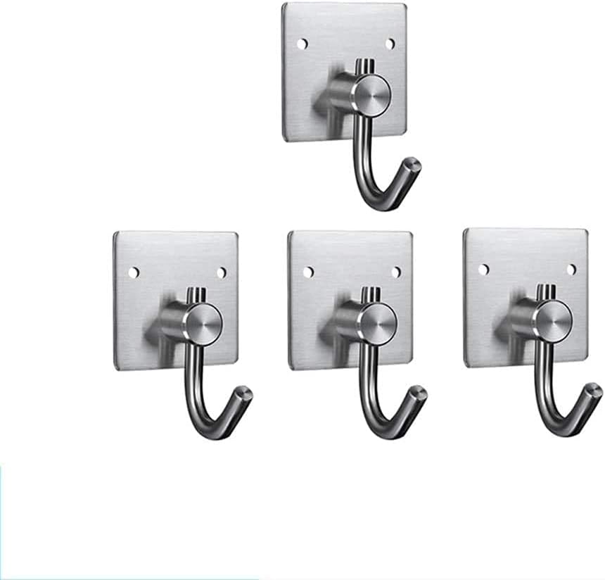 Coat Hooks Wall-Mounted Wall Mounted 3-6 Pack Rusoof Stainless Steel Stick on Hooks Self Adhesive from Waterproof Strong Adhesive Sticky Hooks (3 Hooks B)