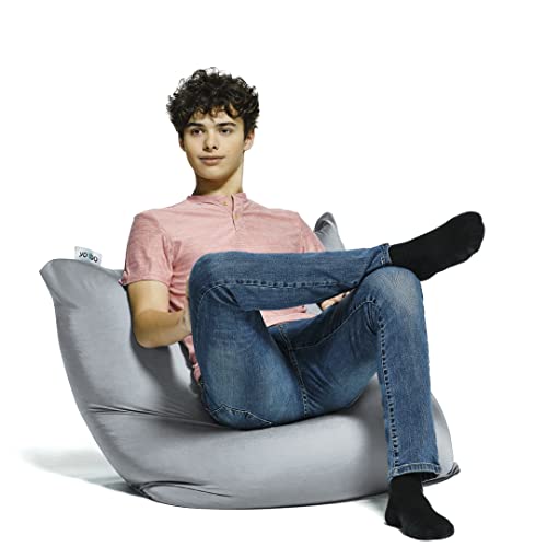 Yogibo Zoola Mini Outdoor Bean Bag Chair, Single Seat Patio Beanbag, Water Resistant Deck Furniture, Size For Kids, Pebble #TOP18