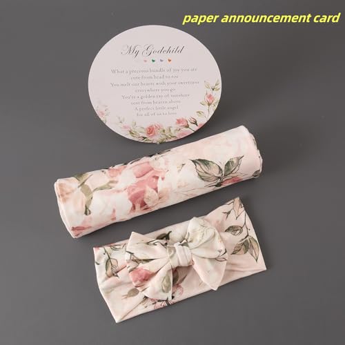 Image of Galabloomer Newborn Receiving Blanket Headband Set Baby Flower Swaddle