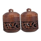 BEBEMOKO Holzduftkugeln im Laternen-Stil, zum Aufhängen, für Auto und Zuhause, praktische Duftflasche für entspannende Atmosphäre, 2 Stück