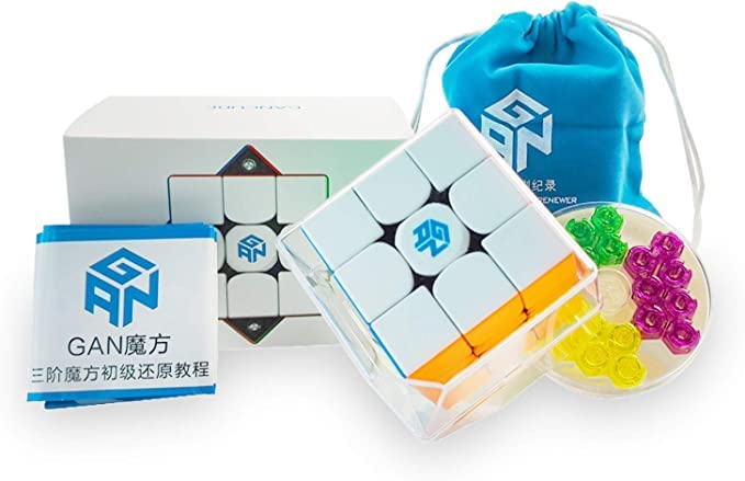 GAN 356 M Magnetic Speed Cube GES, Gans 3X3 Stickerless Magnetic Cube, Smooth & Fast 3 by 3 Extra GES Stickerless Performance, GAN 356M Speed Cube (ver. 2020)