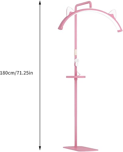 Miniatura 7 de Lámpara de pestañas para tecnología de pestañas, lámpara regulable de media luna de 3 colores con altura ajustable, luz esteticista con soporte para