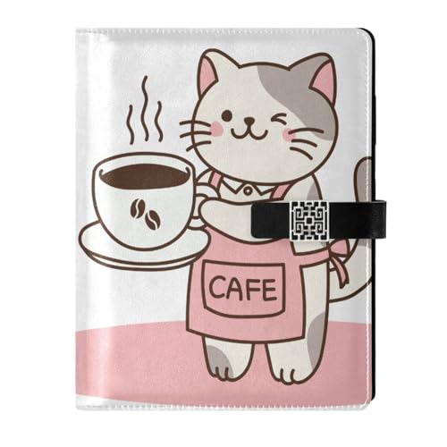 SoreSore システム手帳 A5サイズ コーヒー ねこ おもしろ アニマル 猫柄 メモ ノート PU リフィル付き ビジネス スケジュール手帳 ペンホルダー オフィス 就職 進学