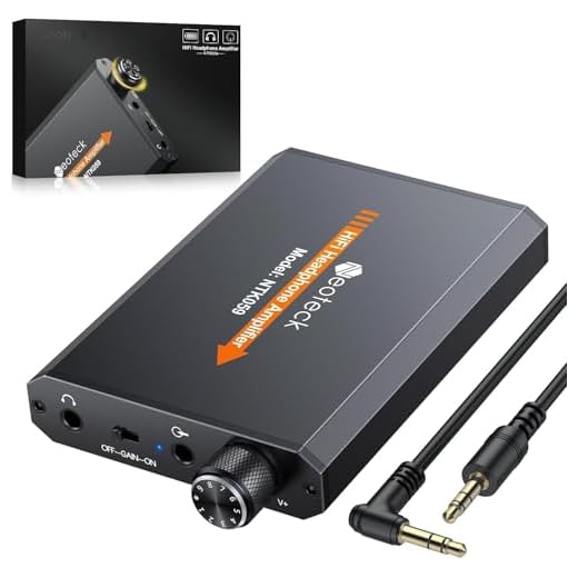 Neoteck Portable 3.5mm Headphone Amplifier Two-Stage Gain Switch, 16-150 Ohm, Aluminum Matte Surface