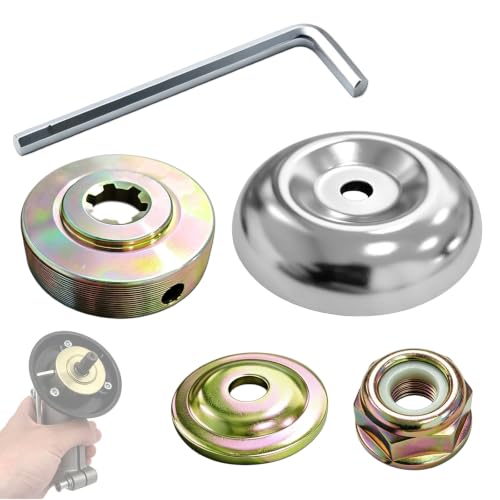 Kit de Réparation Universel pour Débroussailleuse - 5 Pièces avec Écrous Métalliques, Plaques de Fixation et Adaptateur pour Lames de Tondeuse, Compatible avec la Plupart des Modèles