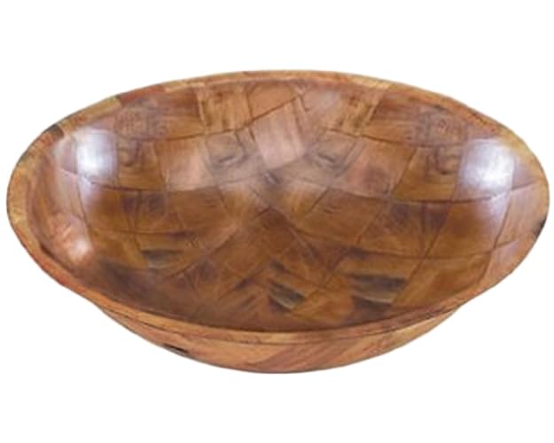 BakeDeco Woven Wooden Salad Bowl 10 Inch - Set of 6