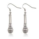 Microphone Earrings-Dangle Microphone Earrings-Music Drop Earrings -Music Jewelry-Musician Gifts for Singer Music Teacher Karaoke Gifts