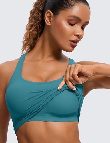 Image of CRZ YOGA Womens Butterluxe Strappy Longline Sports Bra - Padded Criss Cross Yoga Workout Crop Tank Tops