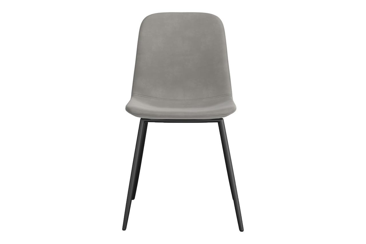 Inmod Halldis Velvet Side Chair, Set of 2, Platinum Velvet Dining Chairs, Modern Comfy Side Chair, Velvet Side Chair, Mid-Century Modern Dining Chairs