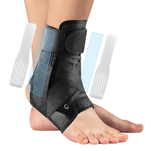 flintronic Cavigliera Sportiva per Distorsione, Staccabile Tutore Caviglia Distorsione, Regolabile Stabilizzatore per Caviglia Slogata, Traspirante Tutore Caviglie per Uomini e Donne (L)