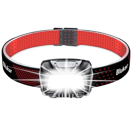 Blukar Head Torch Rechargeable, 2000L Super Bright LED Headlamp Headlight with Sensor Control, 6 Light Modes, IPX5 Waterproof, 30 Hrs Runtime for Power Cuts, Emergency, Running, Hiking etc.