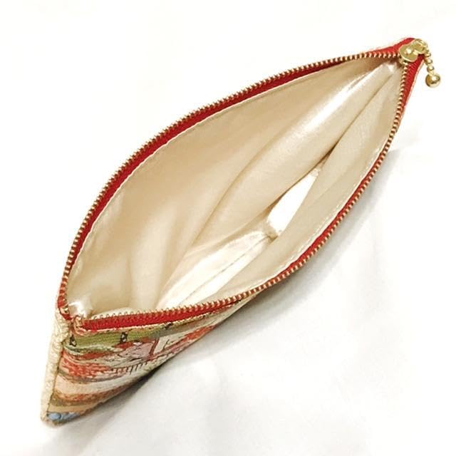 Amazon.co.jp: 金襴布 ポーチ 平安絵巻 源氏物語 京都 金襴布