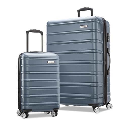 Image of Samsonite Omni 2 Hardside Expandable Luggage with Spinner Wheels, Slate Blue, 2-Piece Set (Carry-on /Medium), Omni 2 Hardside Expandable Luggage With Spinner Wheels
