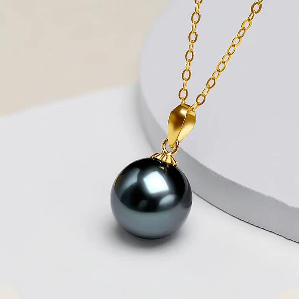authentic Tahiti Nanhai aquaculture Peacock Green Black Pearl AAA, 8-8.5mm, 11.5-12mm, 16mm Black pearl Sydney women's Pendant Necklace - Image 5