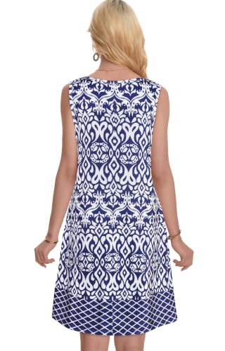 Image of Summer Dresses for Women Beach Boho Sleeveless Vintage Floral Flowy Pocket Tshirt Tank Sundresses 2026