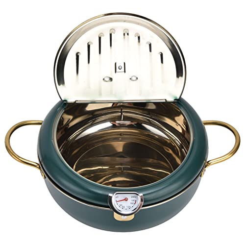Edelstahl-Temperaturregelung, Mini-Fritteuse mit Thermometer für die Küche (304 stainless steel #24cm)