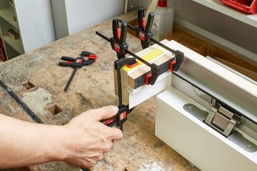 BESSEY Einhandzwingen EZS11-4SET, Spannweite 110 mm Ausladung 40 mm, Spannkraft 20 Kg, 2 Stück, Umsteckbar zum spreizen, Einhandbedienung ohne Kraftaufwand, Gewicht 0,12 Kg (Packung mit 2)