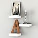brightmaison Modern Display Ledge Floating Shelf Décor Set of 3 White Shelves Each 4 x 5 inch with Concealed Metal Bracket for Stable Wall Mount