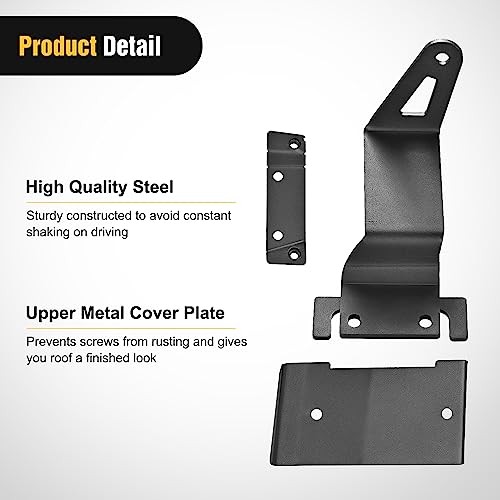 Image of Nilight 2PCS 52 inch Straight LED Light Bar Mounting Bracket Over-Windshield Mount Kit for 2021 2022 2023 2024 2025 2026 Ford Bronco 2 /4 Door (1 Pair, Black)
