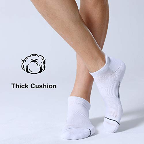 FITRELL 6 Pack Men's Ankle Running Socks Low Cut Cushioned Athletic Sports Socks, Shoe Size 12-15, White+Gray by FITRELL - Used condition - Image 6