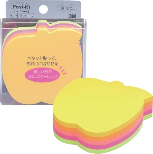 3M スリーエム 付箋 ポスト・イット ふせん ノート アップル 72x72mm 蛍光カラー5色 225枚 CC-36