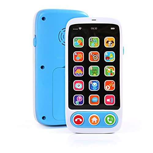 Cooplay Cute Touch Mobile Phone Music Toy Designed Lighting Function Learning Sound Education Effects Playing for Children (Blue)