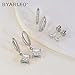 Surgical Steel Small Huggie Hoop Earrings Set 14K Gold Plated Hypoallergenic CZ Stud Earrings for Women Waterproof and Non Tarnish (Silver)
