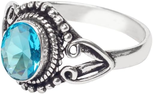 Miniatura 6 de Gemstone Ring, Silver Ring, Silver Overlay Handmade Ring, Bohemian Jewelry, Silver Ring For Women Girls All Size US, Anniversary Gift, Gift For Her