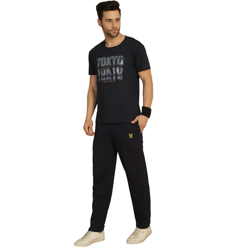 Image of VIMAL JONNEY White Cotton Printed CO-ORD Set Tracksuit for Men-T PRT 23 WHT D10 WHT. 02-P