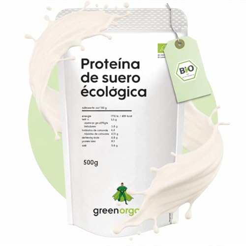 Proteína orgánica premium de suero de leche, 100% proteína en polvo, superalimento, pasto, neutral, sin edulcorantes, 500 g