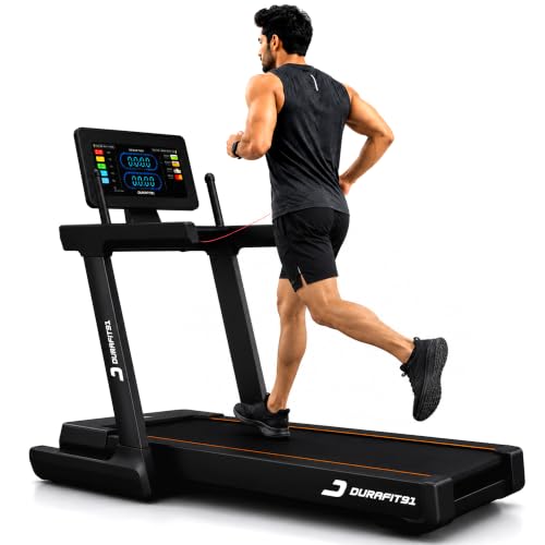 Image of Durafit91 Turbo | 7HP Peak BLDC Motorized Treadmill | 25 Level Auto Incline | Home Cardio | Max Speed 22 Km /Hr | Max User Weight 150 Kg | Black