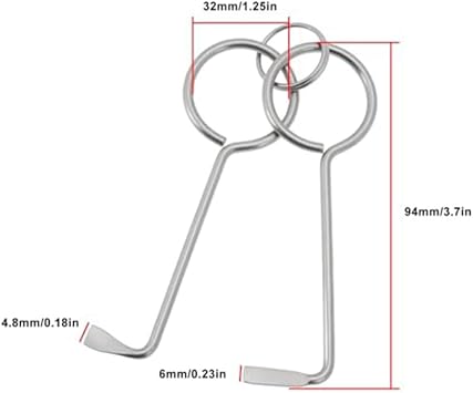 HpLive Lock Pick Set 2-Piece Stainless Steel 4.8mm