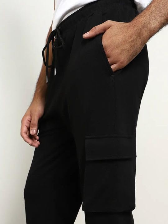Image of Nobero Joggers for Men | Trackpants for Men | Regular Fit | Elasticated Waist with Drawcord | Soft & Breathable Fabric | Casual Everyday Wear