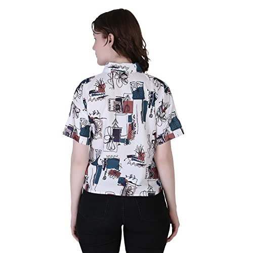 Image of Leriya Fashion Women's 2022 Fall Clothes Slub Rayon Trim Shirts Puff Sleeve Round Neck Casual Plain Tops Blouse