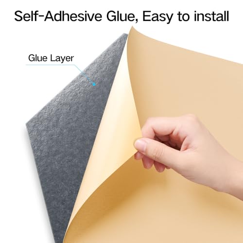 Image of 16 Pack Self-Adhesive Acoustic Panels 12 inch X 10 inch X 0.4 inch - Sound Proof Foam Panels for wall with High Density, Hexagon Design, Flame Resistant, Absorb Noise and Eliminate Echoes(Gray)